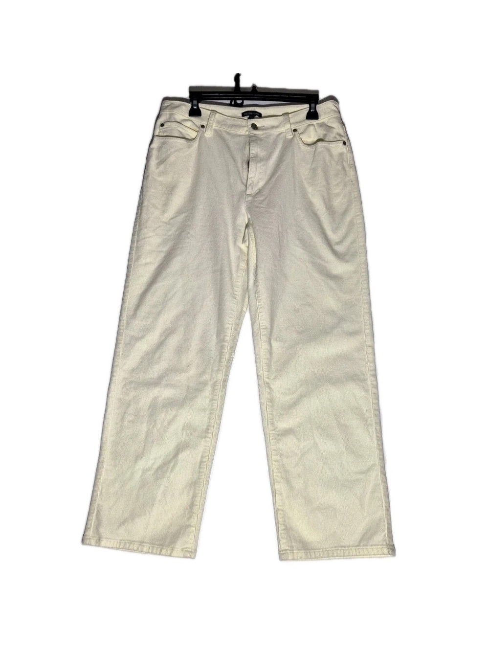 Eileen Fisher Women's Size 2 Cream High Waist Straight Ankle Jeans Corduroy 58